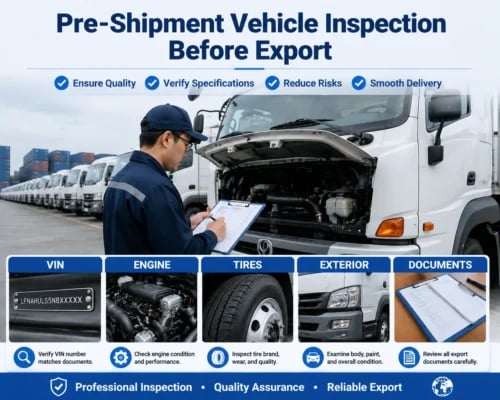 vehicle inspection before shipment from China