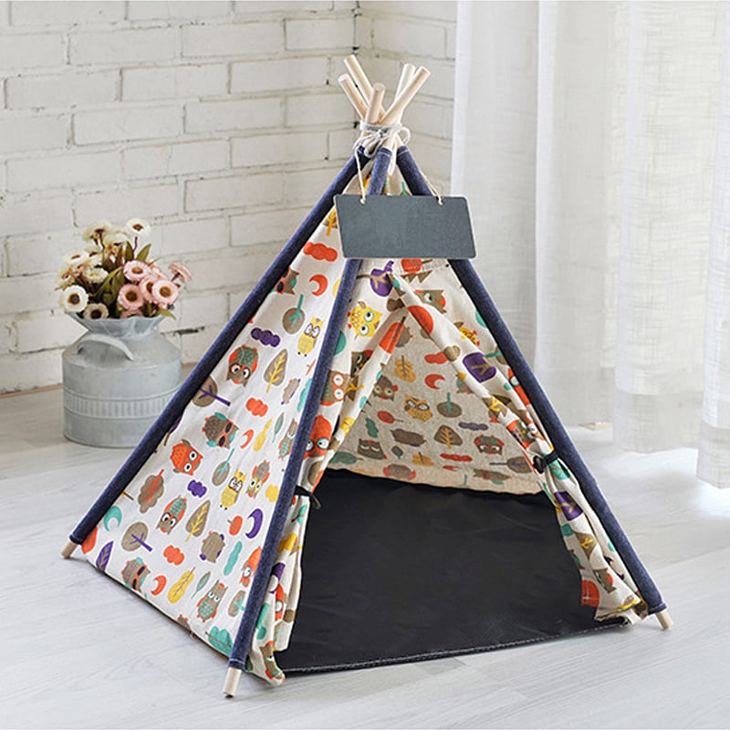Portable-Linen-Pet-Tent-Dog-House-kitten-House-Washable-Teepee-Puppy-Cat-Indoor-Outdoor-Kennels-Port