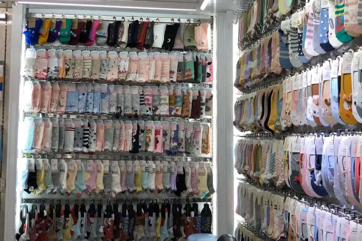 Sock wholesale stalls on Floor 1, Yiwu Market District 4