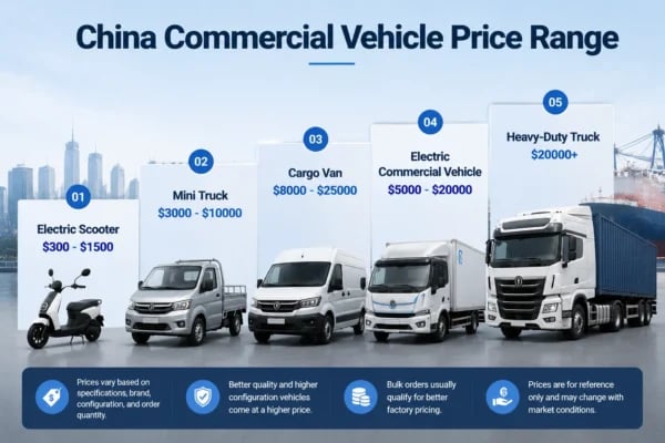 commercial vehicle prices from Chinese manufacturers