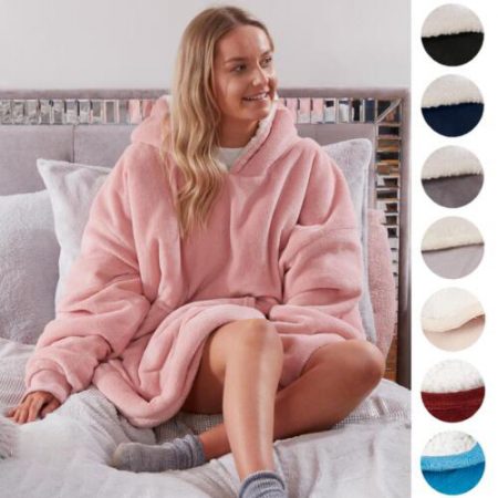 Sienna Hoodie Blanket - Ultra Soft Sherpa Fleece_yy