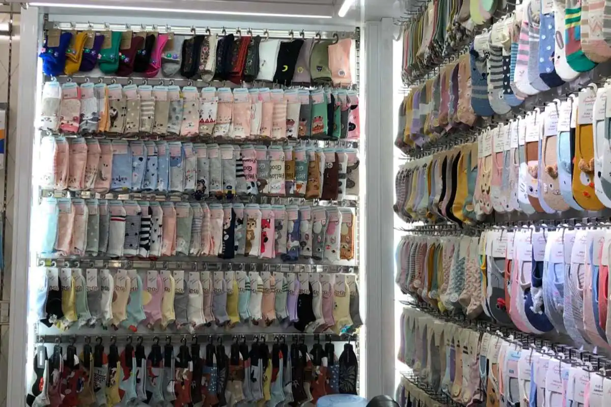 Sock wholesale stalls on Floor 1, Yiwu Market District 4