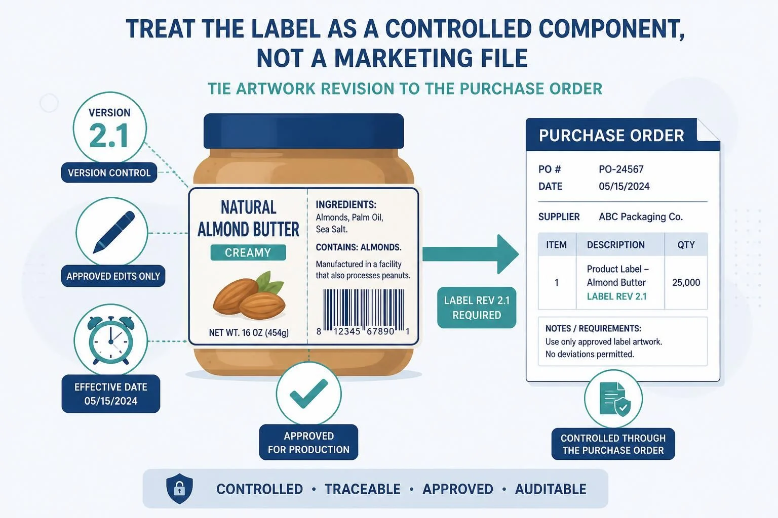 Treat the label as a controlled product component